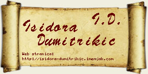 Isidora Dumitrikić vizit kartica